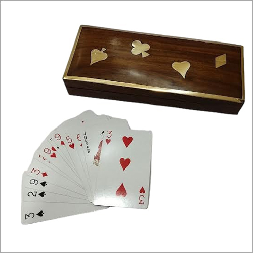 Wooden Card Box Double Section