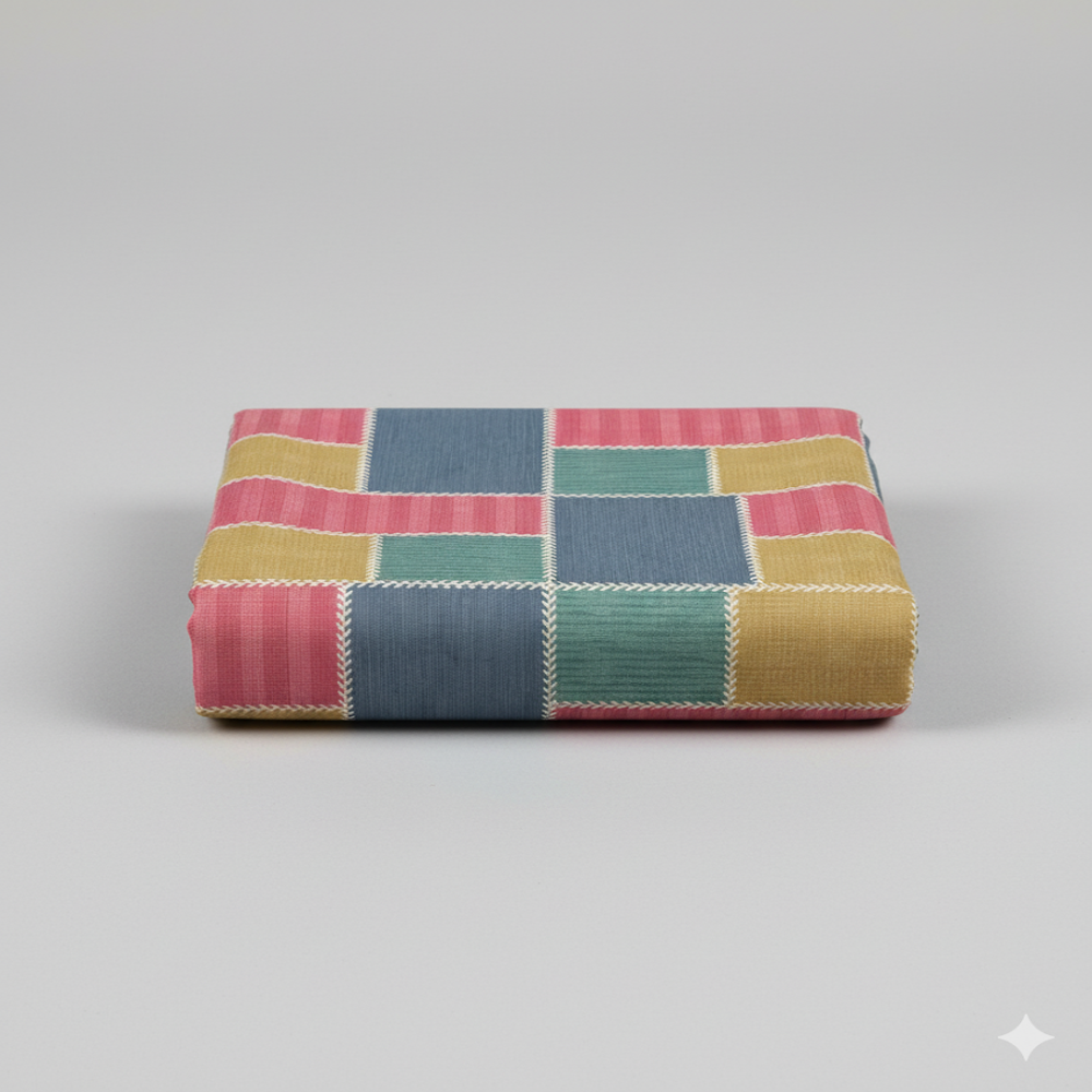 Geometric  Block Pattern  Muslin Fabric - Application: Garment Making