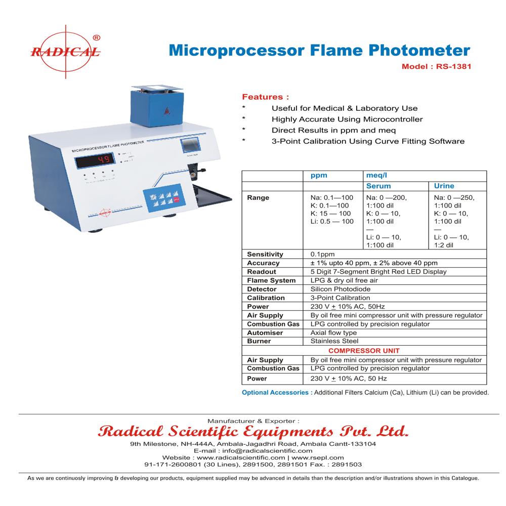 DIGITAL FLAME PHOTOMETER RS-1381