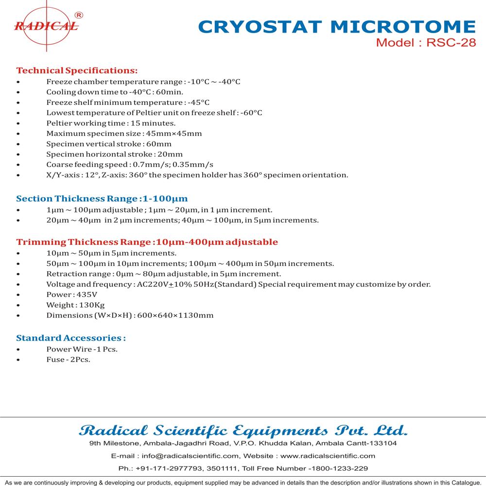CRYOSTAT MICROTOME RSC-28