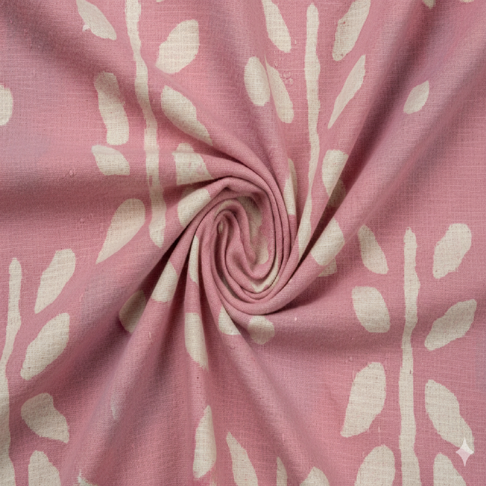 Peach Floral Weave Fabric - Application: Garment Making
