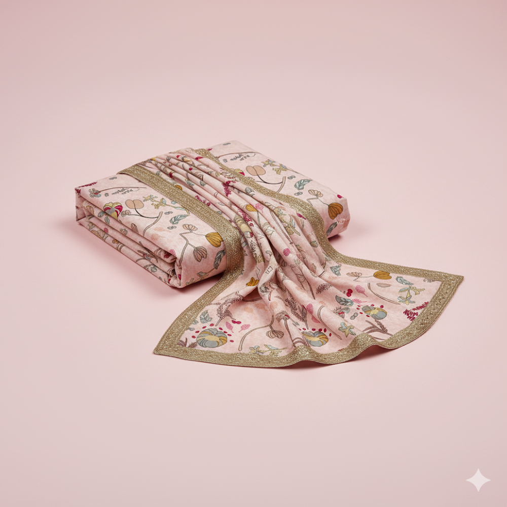 Floral Print Pink Fabric - Application: Garment Making