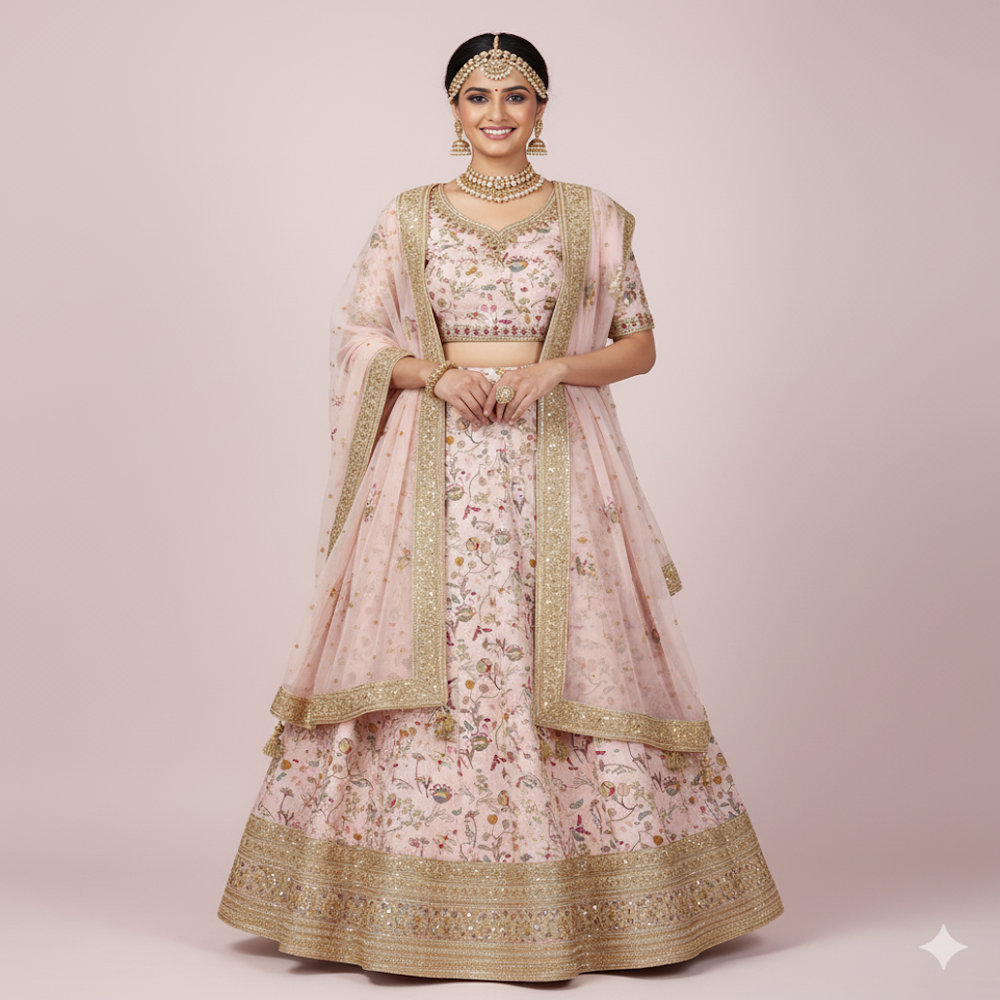 Floral print Pink Fabric