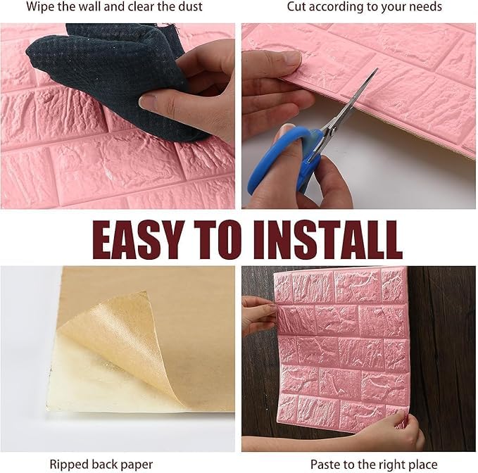 3D PINK BRICK WALLPAPER