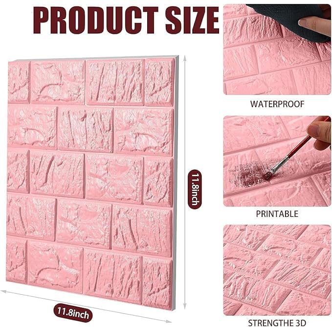 3D PINK BRICK WALLPAPER