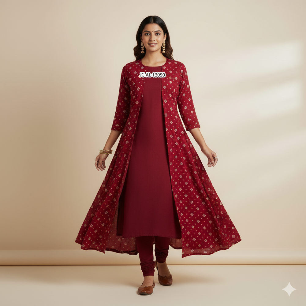 Red Bandhej Print Fabric