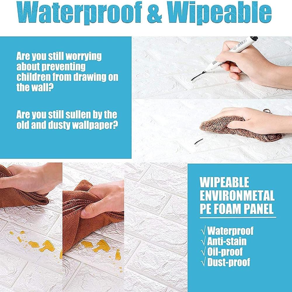 Brick Wallpaper Pe Foam Self Adhesive Brick Design Wall Stickers - Features: Good Quality