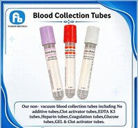 Non Vacuum Blood Collection Tube - Clear Polypropylene, 13x75 Mm, Red/blue Color-coded Screw Or Snap Cap, Sterile Disposable | Laboratory Use, Single-use Additives