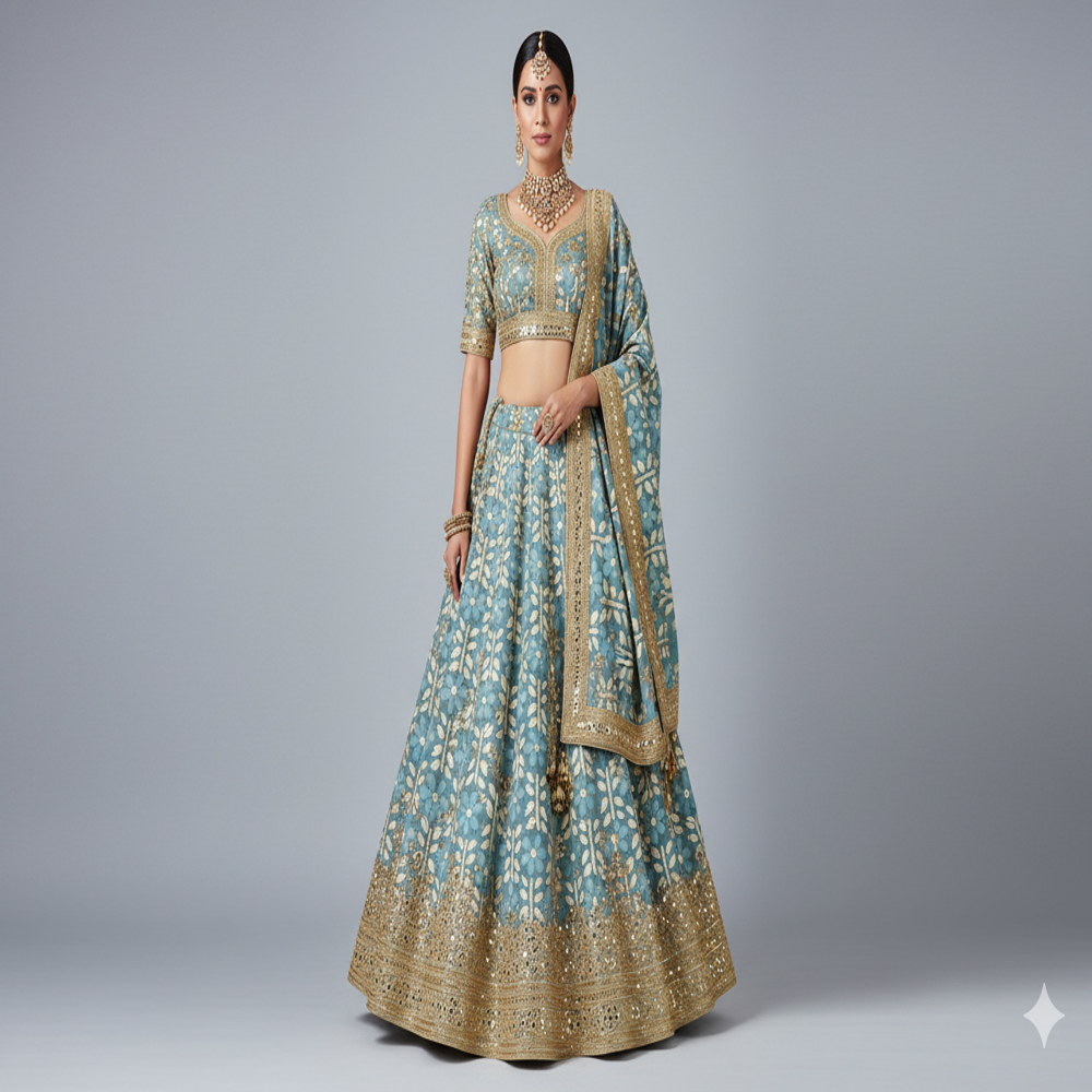 digital print blue Floral Weave Fabric