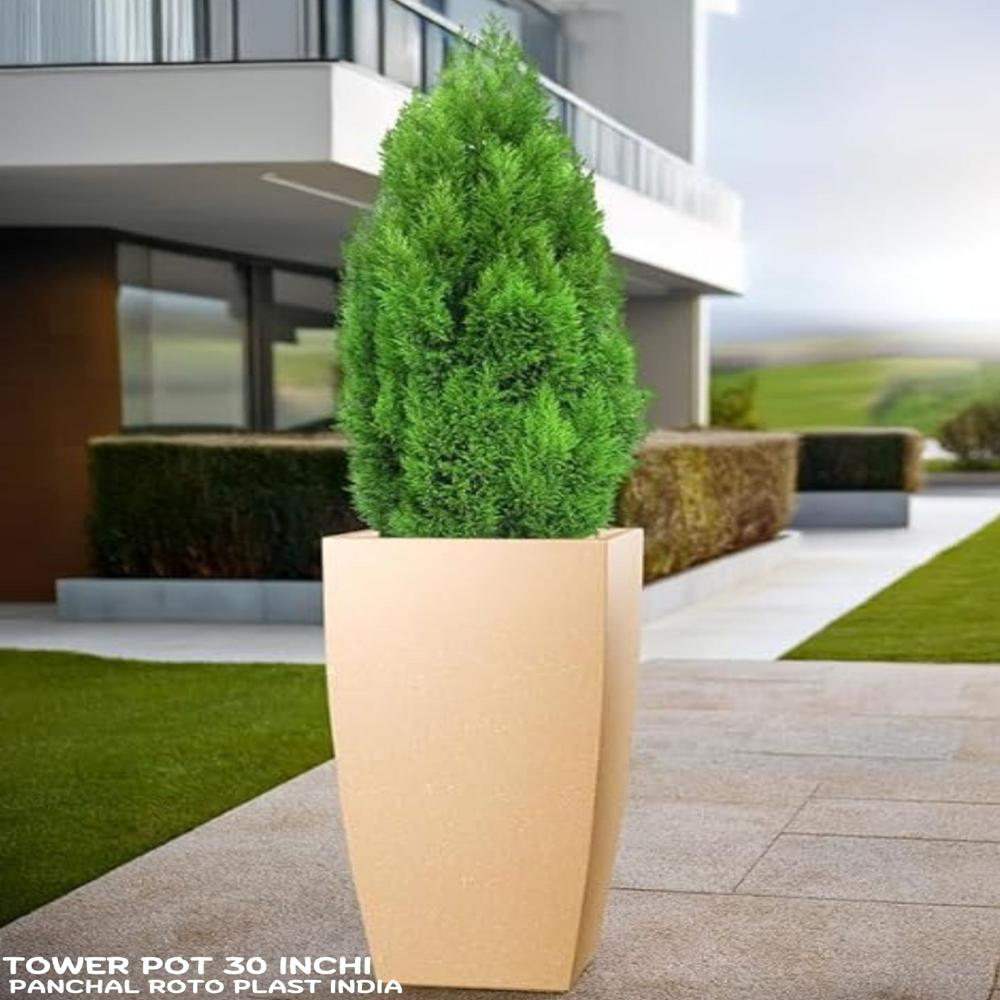 Tower flower pot marble look 30 inchi