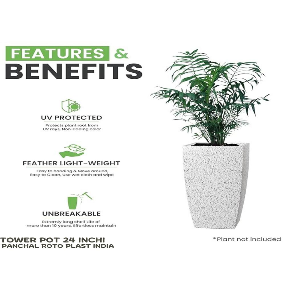 Tower flower pots marble style 24 inchi