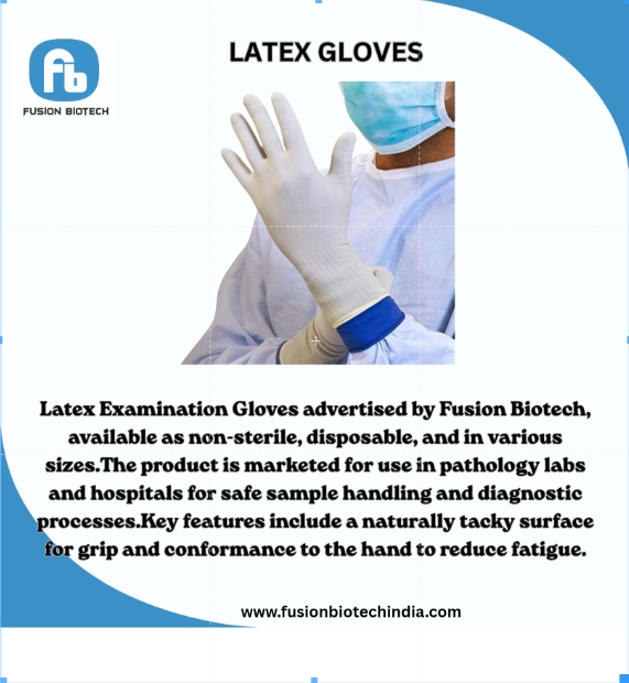 Latex Examination Gloves - Disposable Latex Material, Portable Design | Ideal for Hospitals, Clinics, Laboratories, and Personal Hygiene