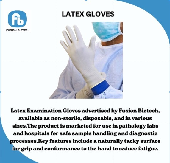 Latex Examination Gloves - Disposable Latex Material, Portable Design | Ideal for Hospitals, Clinics, Laboratories, and Personal Hygiene