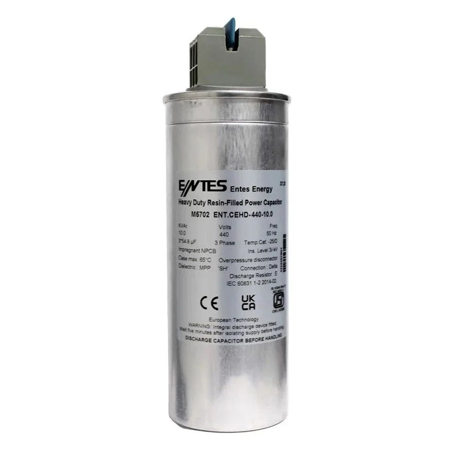 Entes Cylindrical Power Capacitor - Capacitance: 2.0 Mfd To 72 Mfd