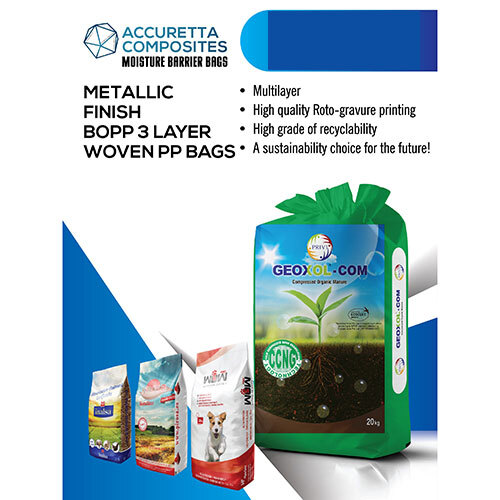 Metallic Finish Bopp 3 layer Woven PP Bags