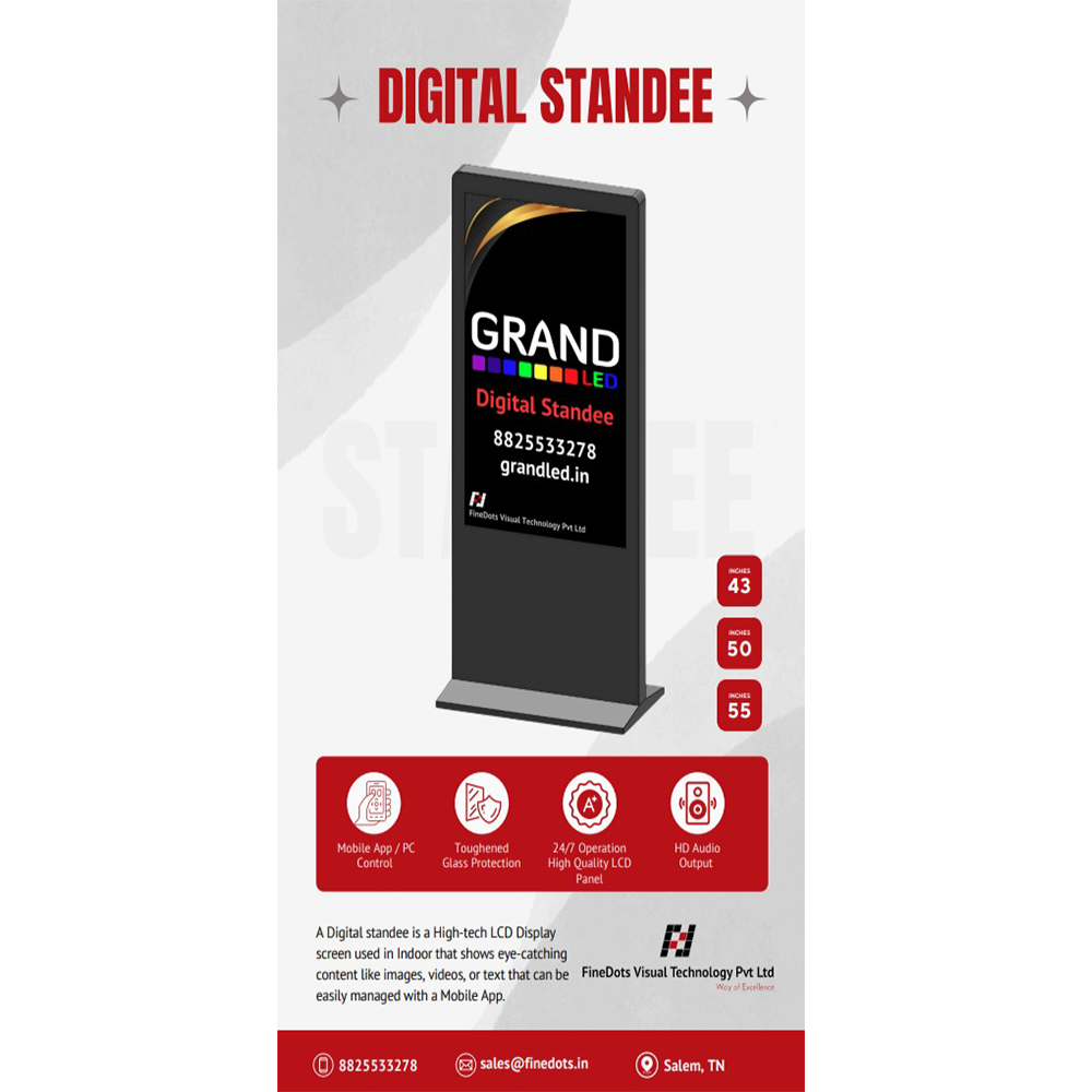 Digital Lcd Standee - Brightness: 350-450 Cd/m Sq