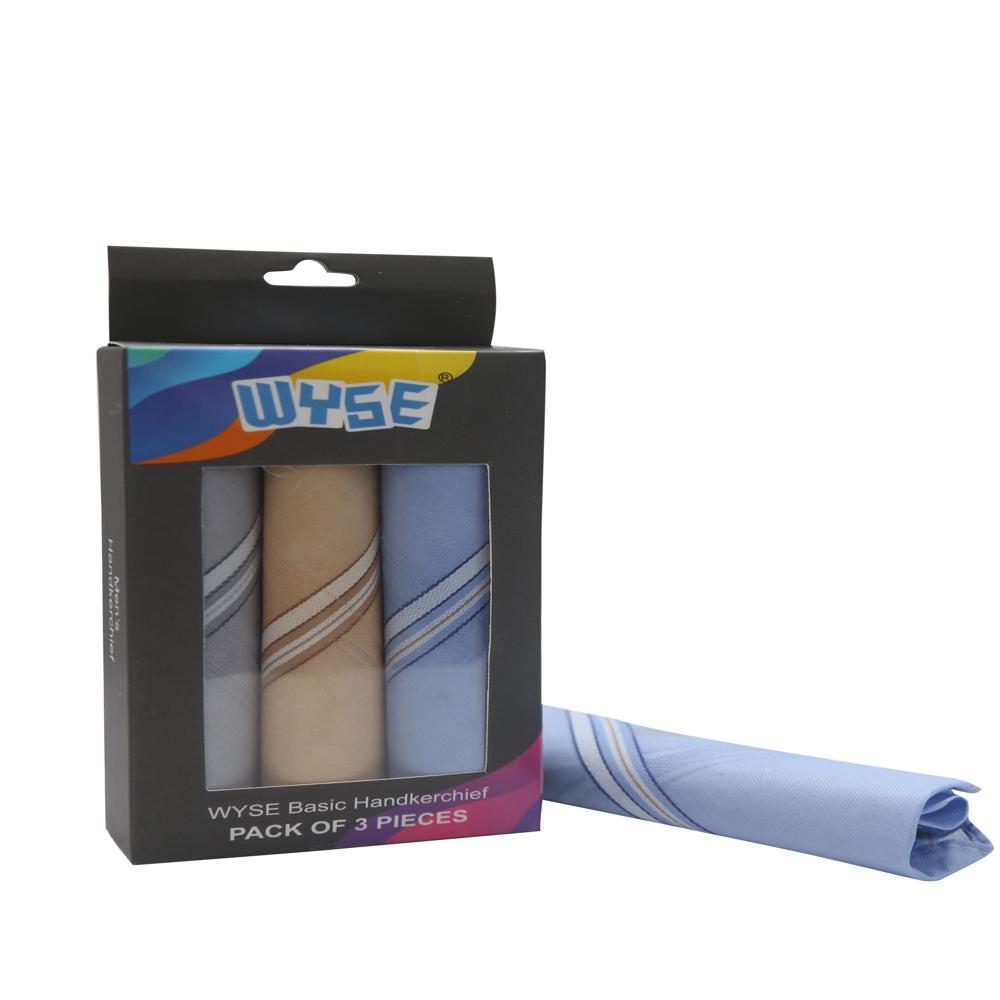 Wyse Men's Color Handkerchief 3Pcs