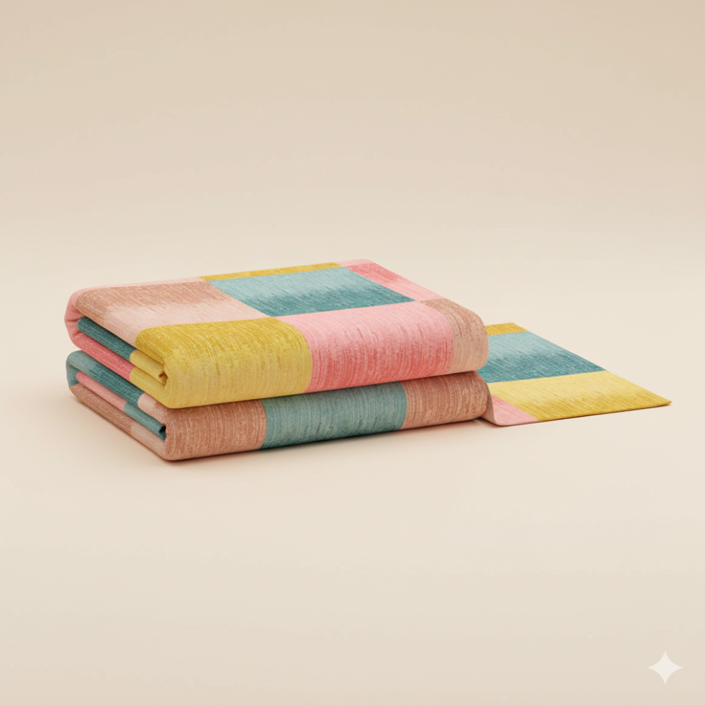 Large-scale Pastel Check Print Fabric - Application: Garment Making