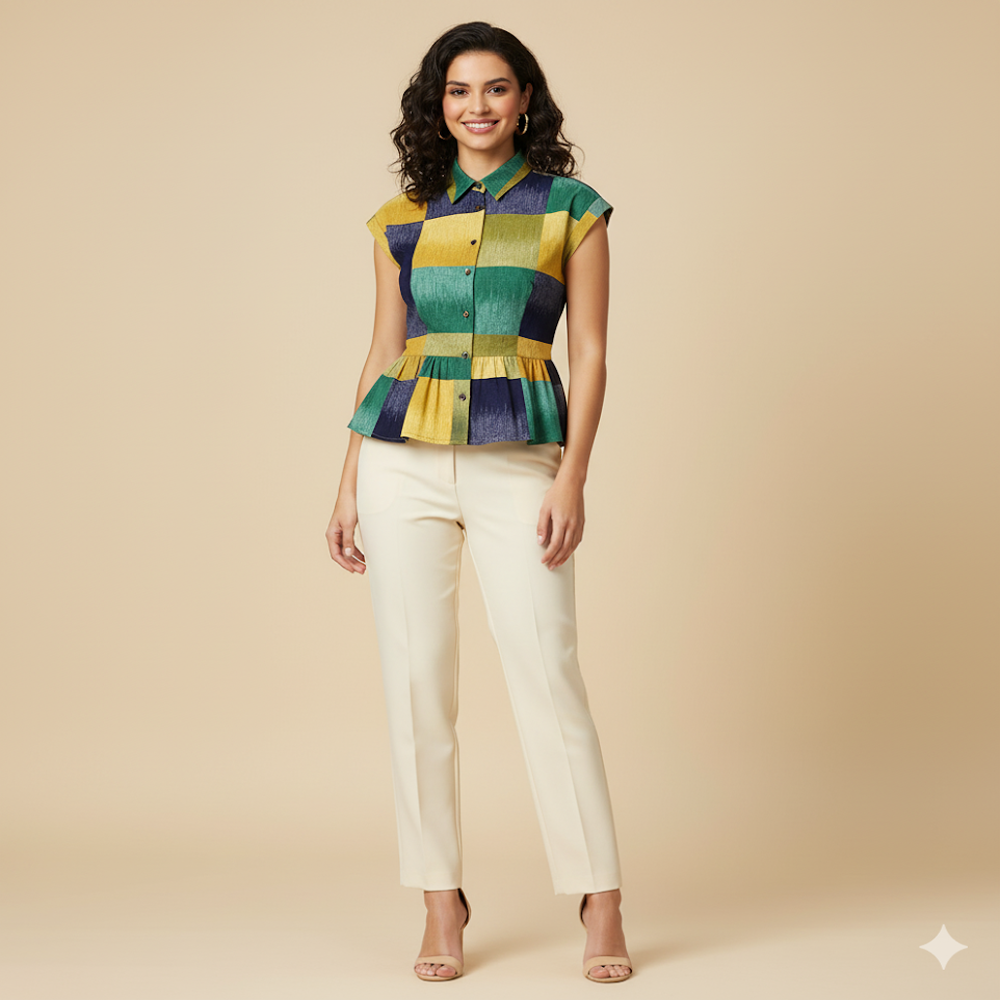 Large-Scale Check Print Fabric