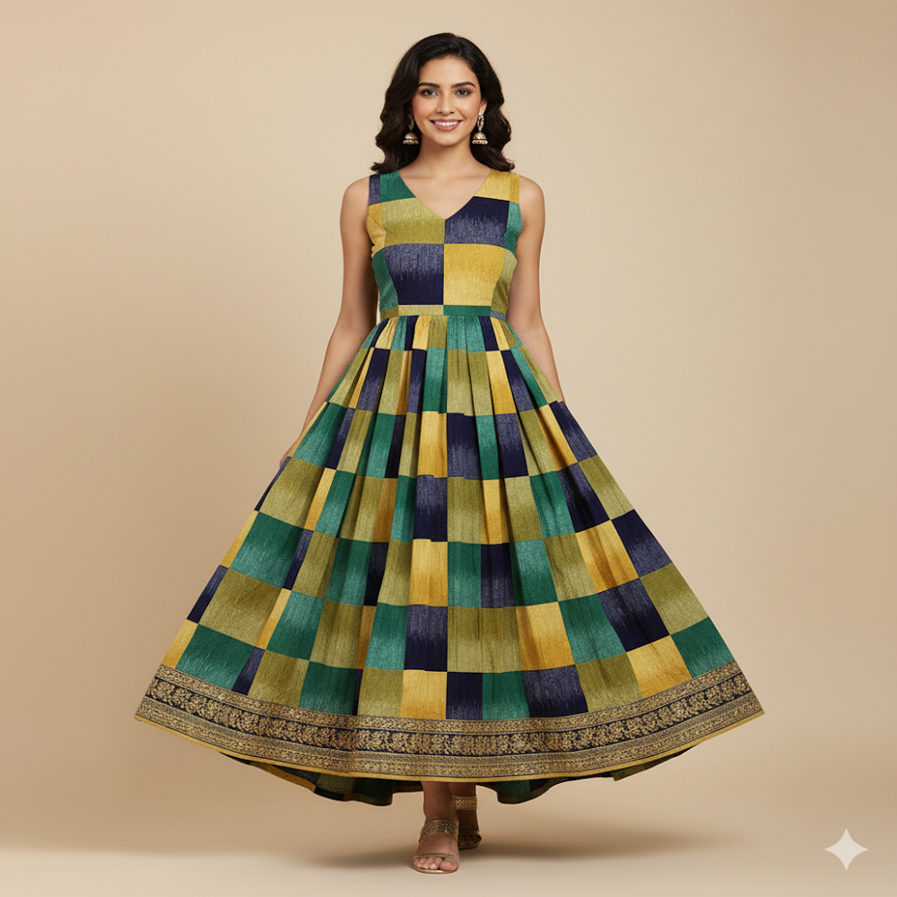 Large-Scale Check Print Fabric