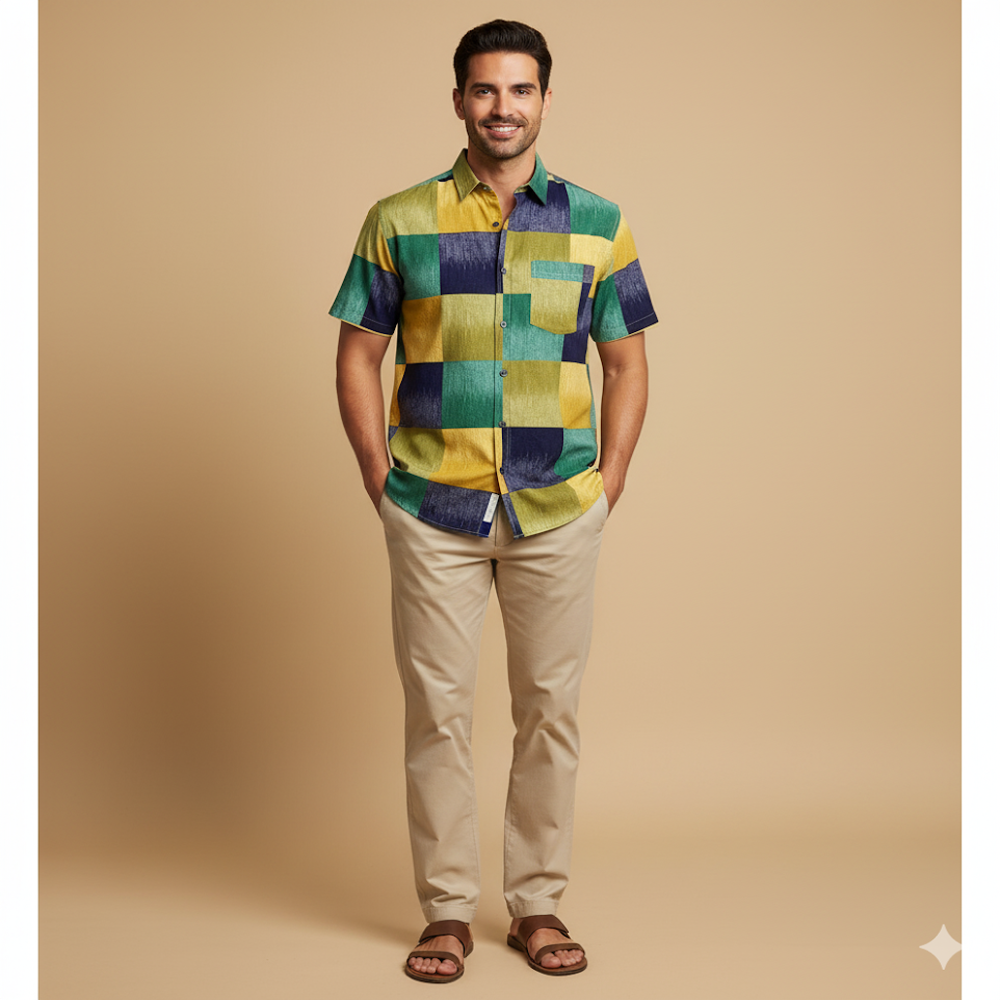 Large-Scale Check Print Fabric