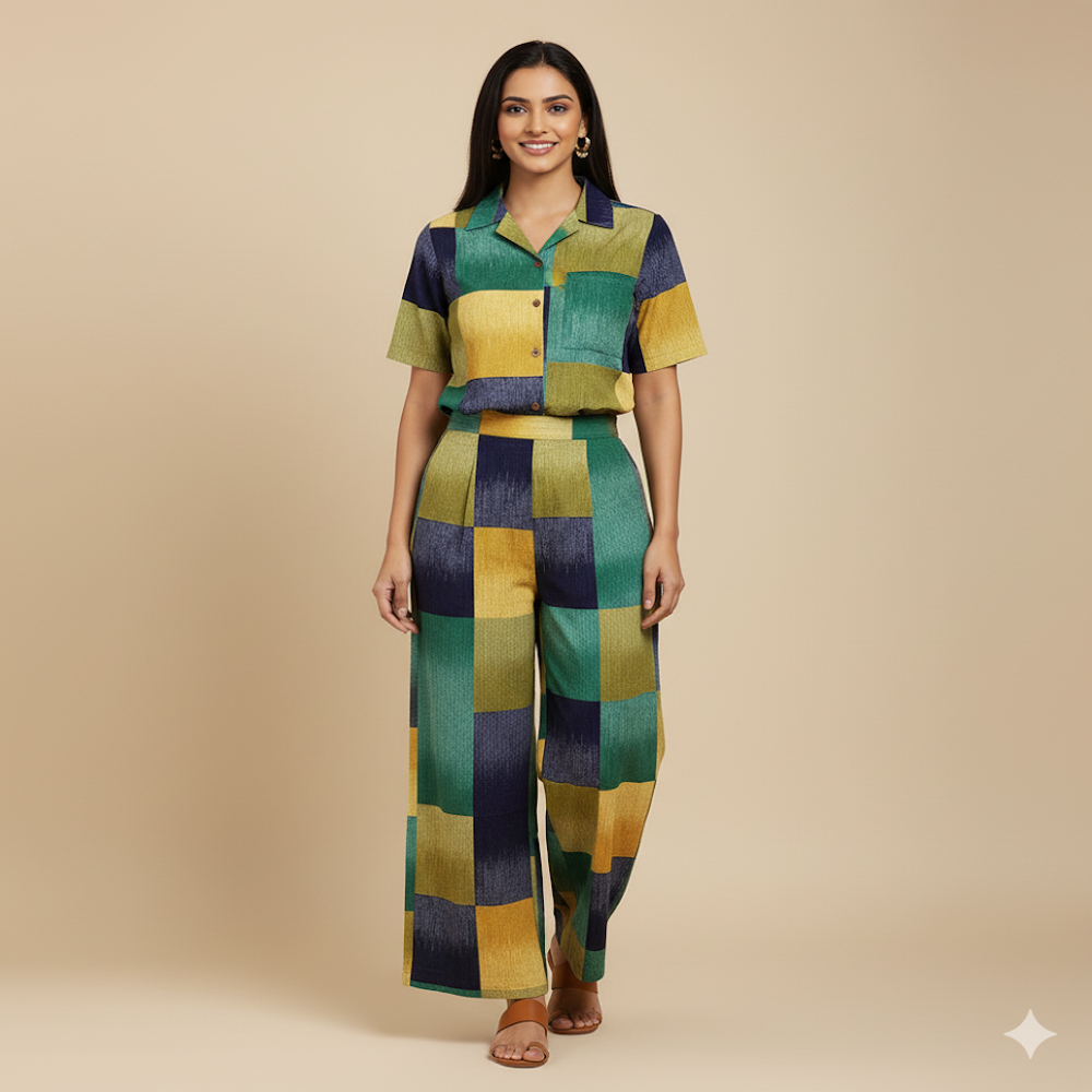 Large-Scale Check Print Fabric