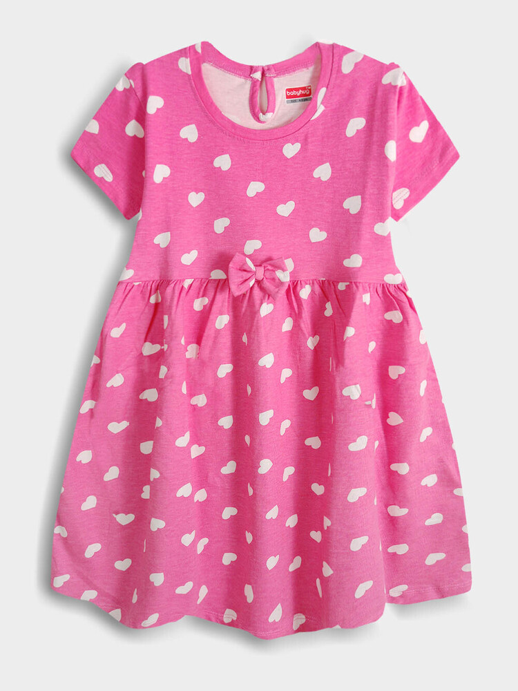 Girls Pink AOP Dress