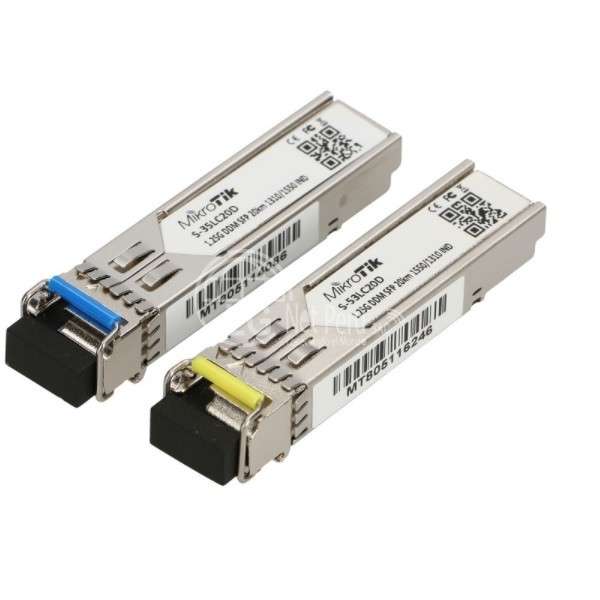 MIKROTIK Two SFP (1.25G) module kit, 20Km, single mode (S-3553LC20D)