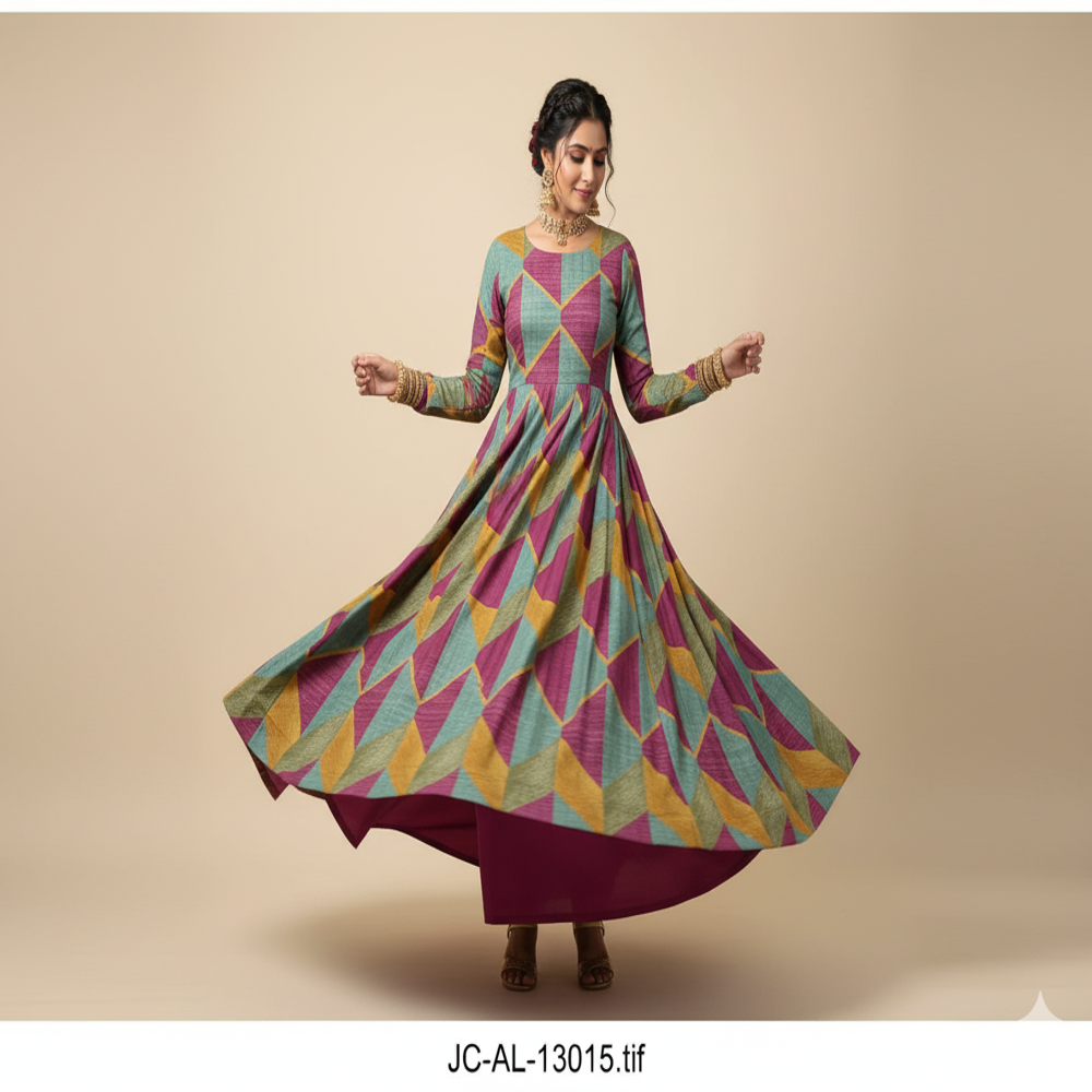 Organza Geometric Print Fabric