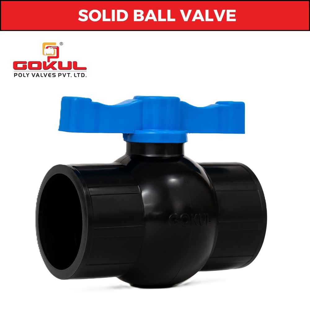 Gokul PVC PP Solid Black Short Handle Ball Valve