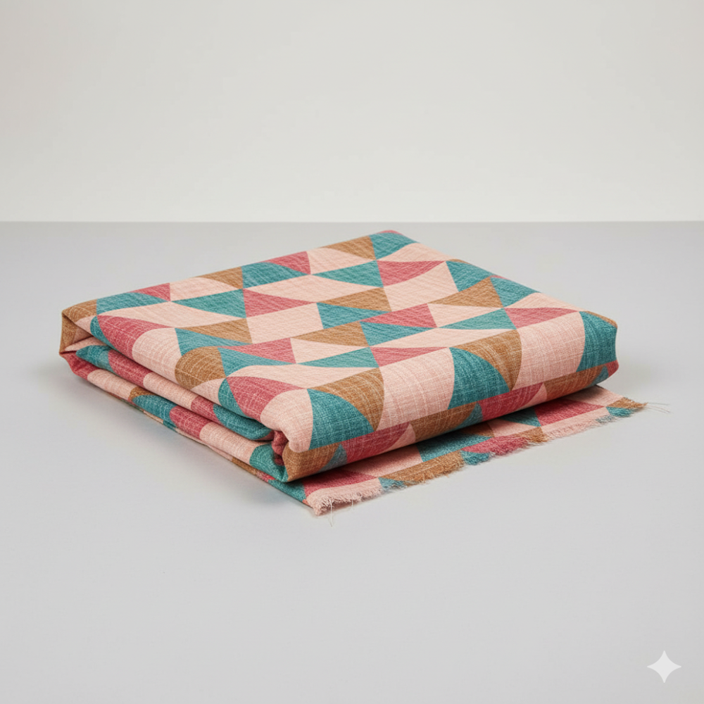  Geometric Triangle Tessellation Print Fabric