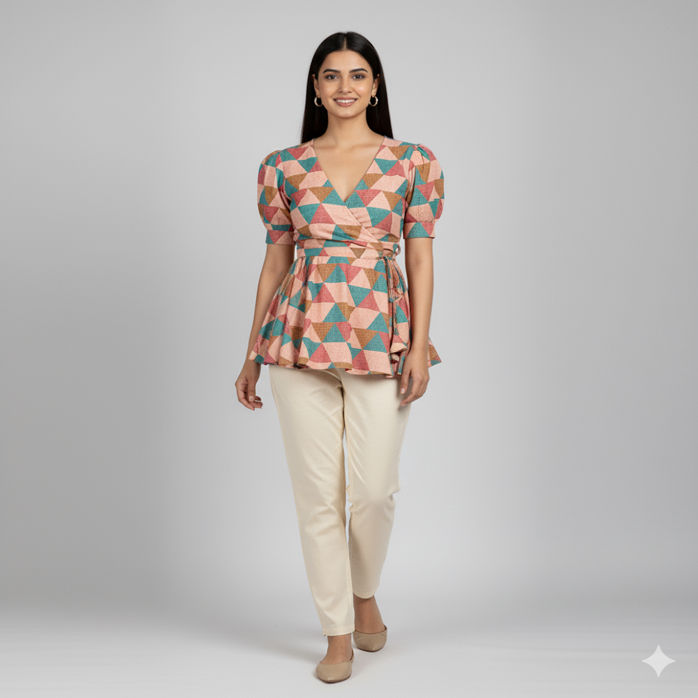  Geometric Triangle Tessellation Print Fabric