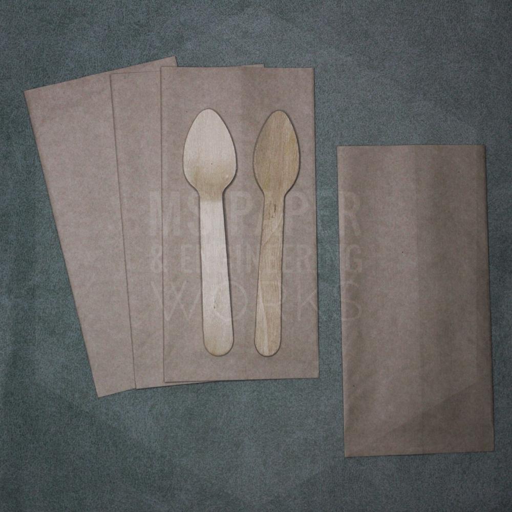 Brown Paper Cutlery Pouch - Feature: Moisture Proof
