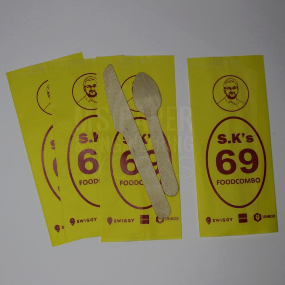 Brown Kraft Paper Cutlery Pouch