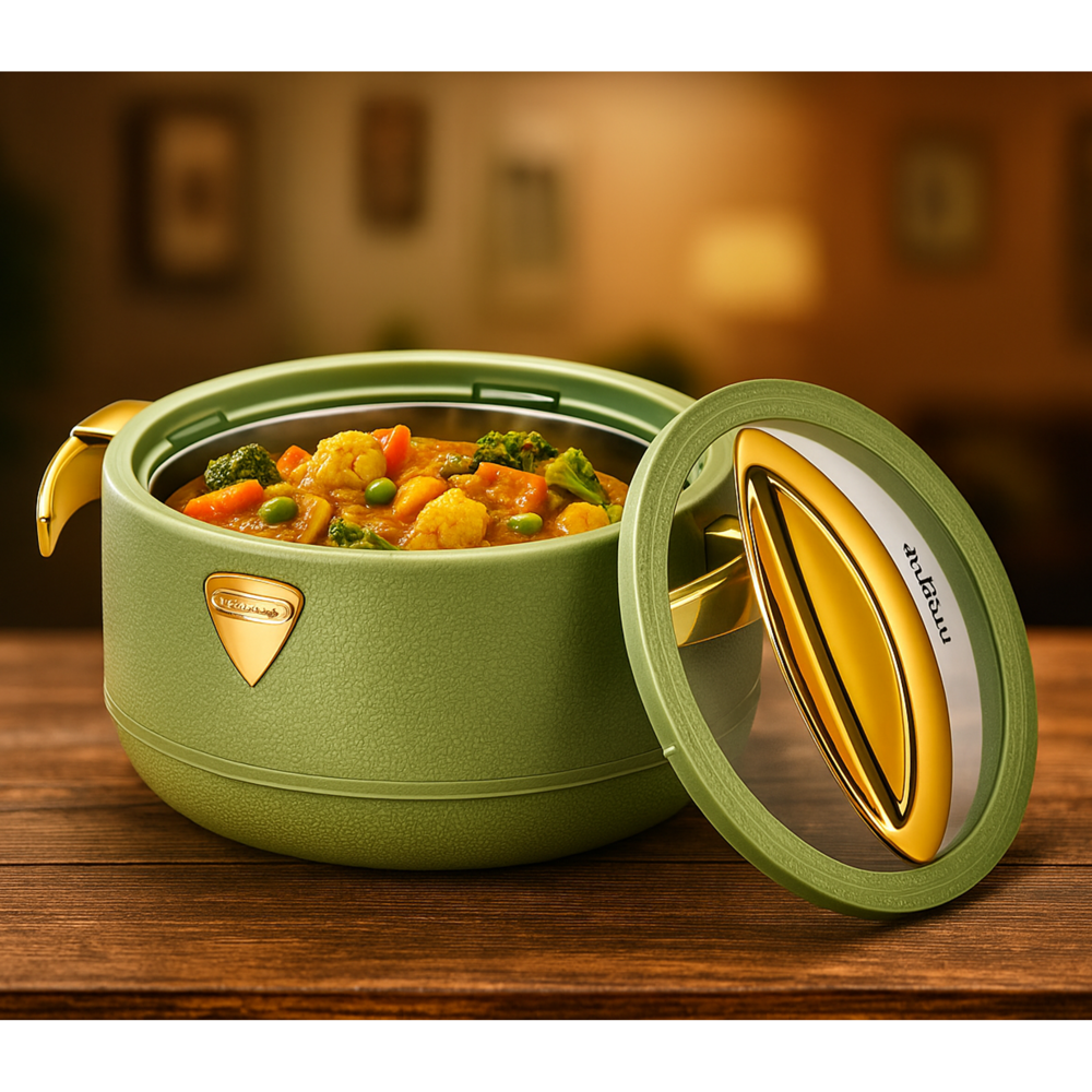 Mayur Luxury Leather Glass Caaserole Set - Color: Multi Colour