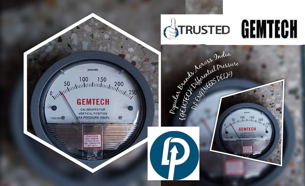 GEMTECH i Series G2000-250MM Differential Pressure Gauge Range 0-250 MM W.C