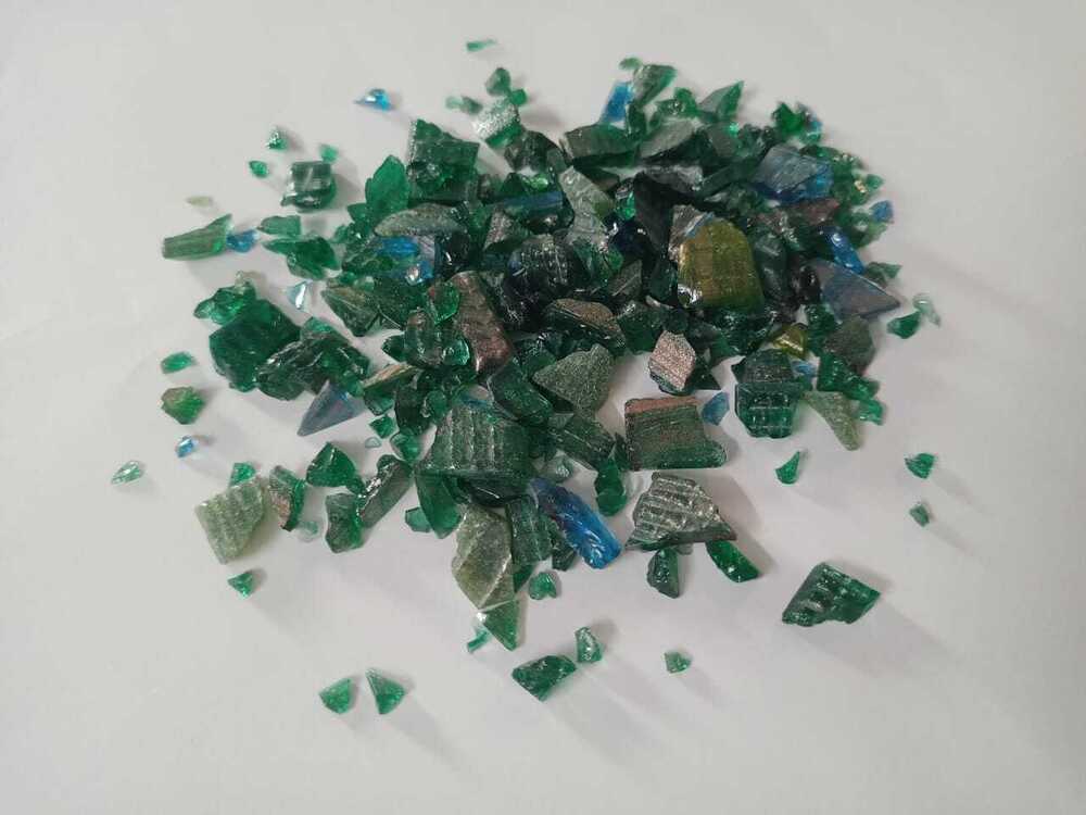 Aquatic blue natural color glass chips and premium slab and tiles manufacturing used culet chips