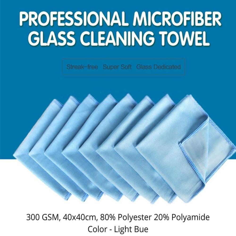 Microfiber Glass Cleaning Cloth 300 Gsm - Car Polishers Size: Standard