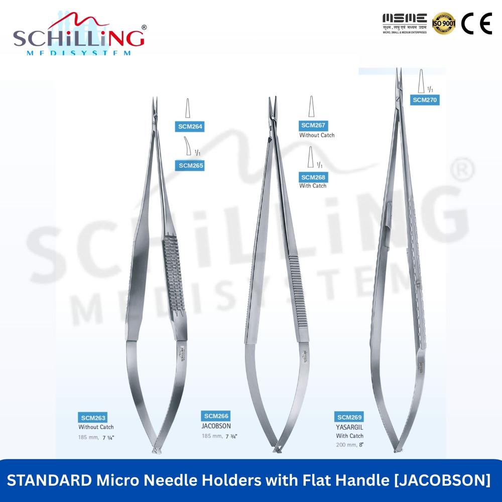 SCHILLING STANDARD Micro Needle Holders with Flat Handle [JACOBSON]