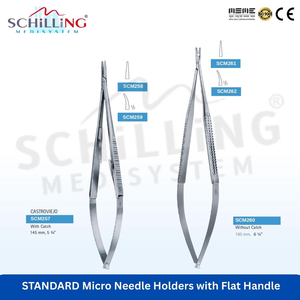 SCHILLING STANDARD Micro Needle Holders with Flat Handle