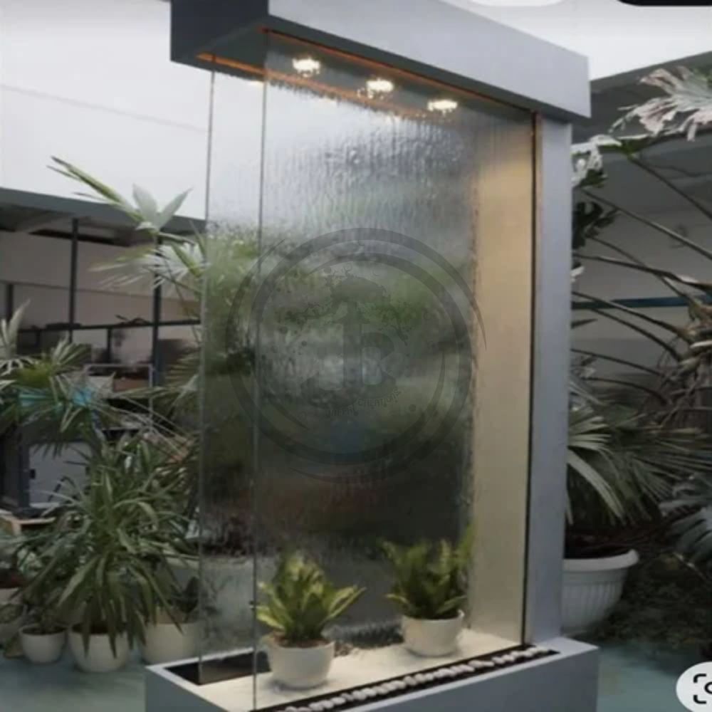 Wall Fountains - Glass, 4-8 Feet Height, 16" Width | Indoor Wall Decoration, Rgb Color, Ambient Lighting, Stress Reduction