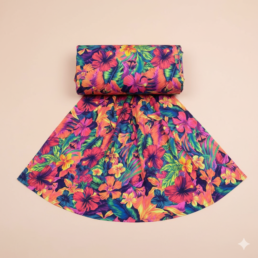 floral print fabric, Tropical Jungle Print Fabric