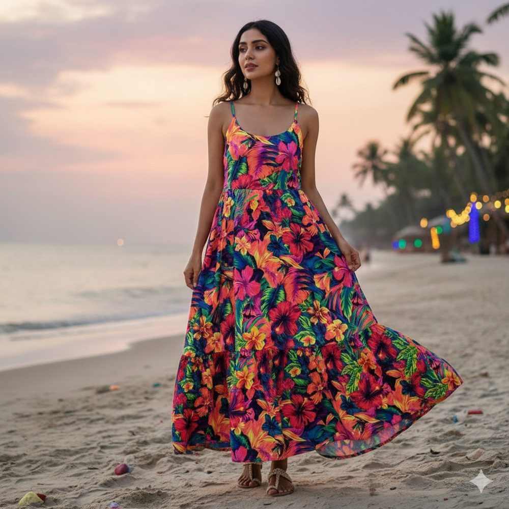 floral print fabric, Tropical Jungle Print Fabric