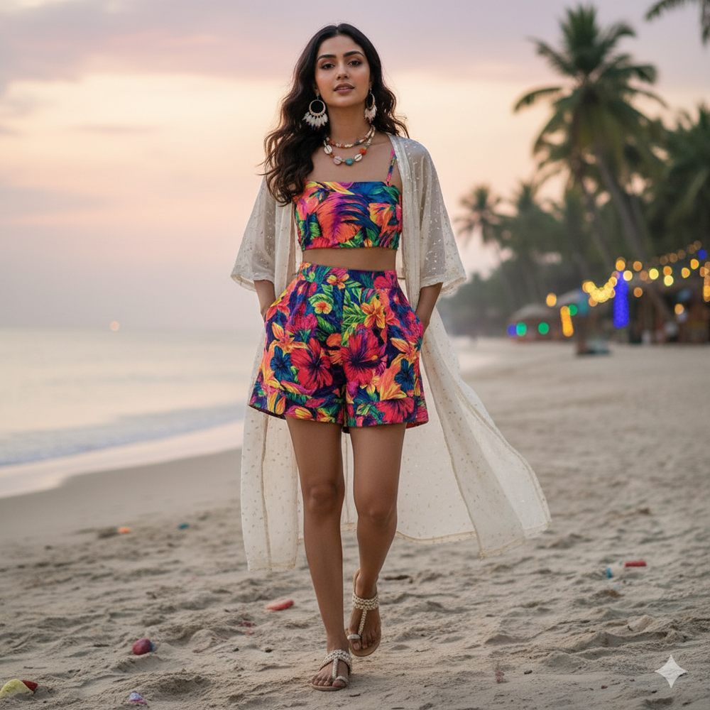 floral print fabric, Tropical Jungle Print Fabric