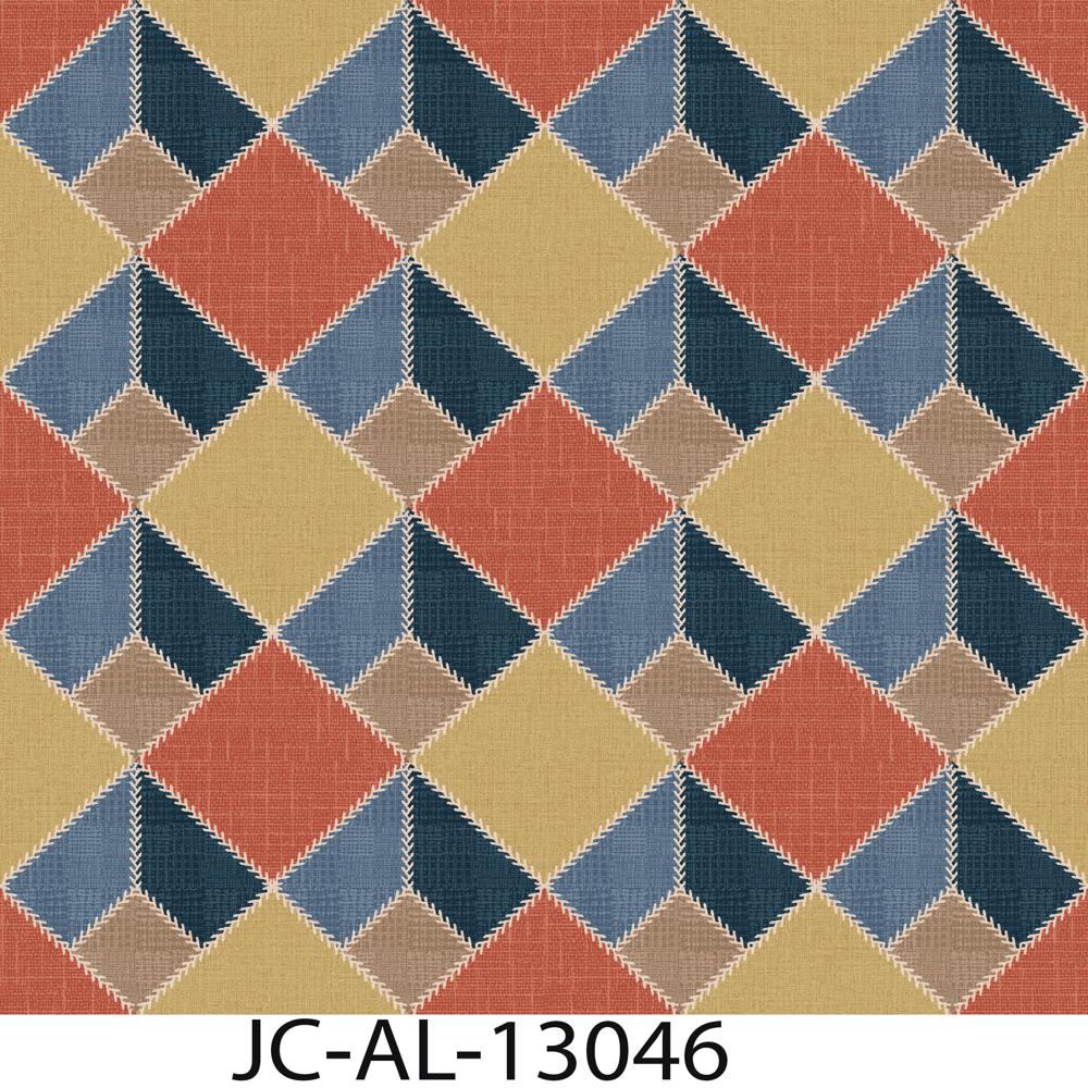 Geometric Patchwork Fabric, digital print fabric