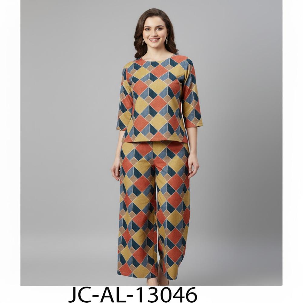 Geometric Patchwork Fabric, Digital Print Fabric - Application: Garment Making