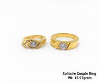 92 Gold Solitaire Couple Ring - Product Type: Jewelry