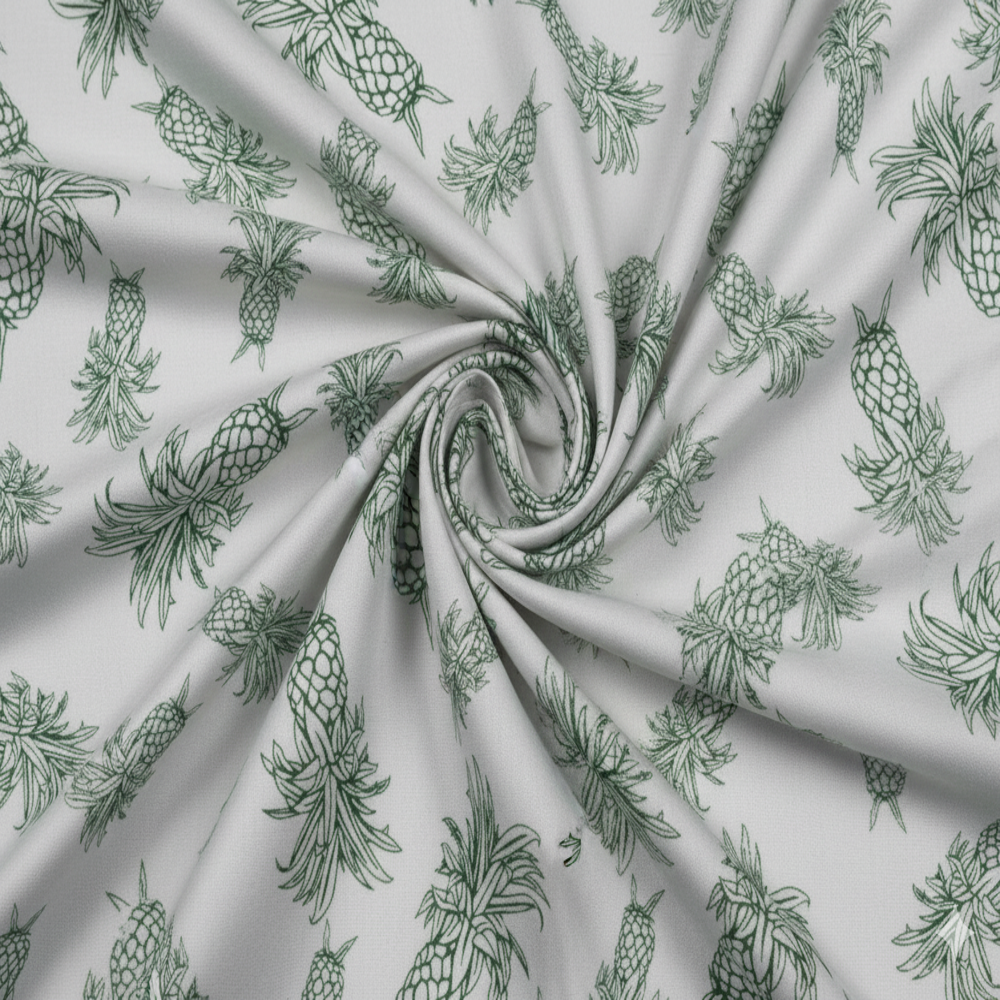 Pineapple Print Fabric ,white fabric