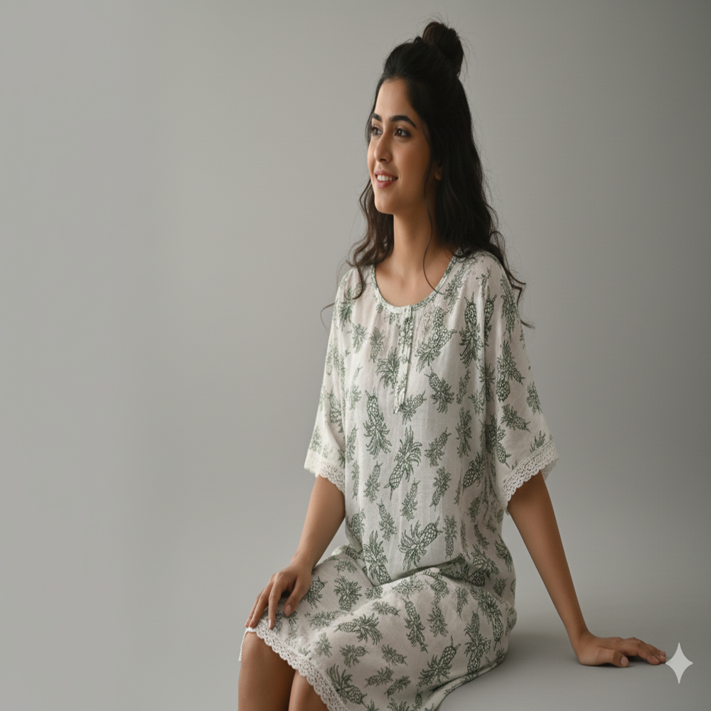 Pineapple Print Fabric ,white fabric