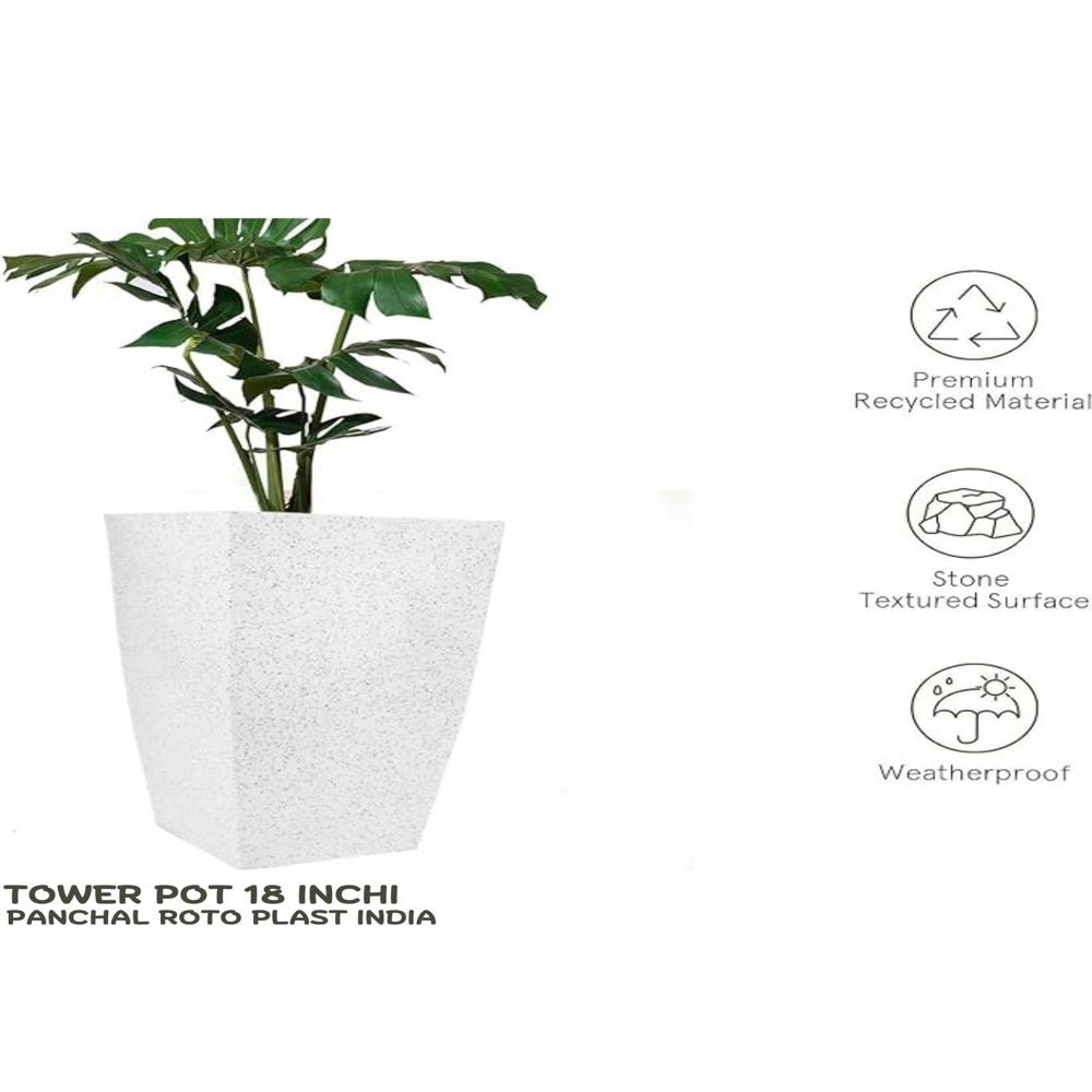 Tower flower pot marble look 18 inchi